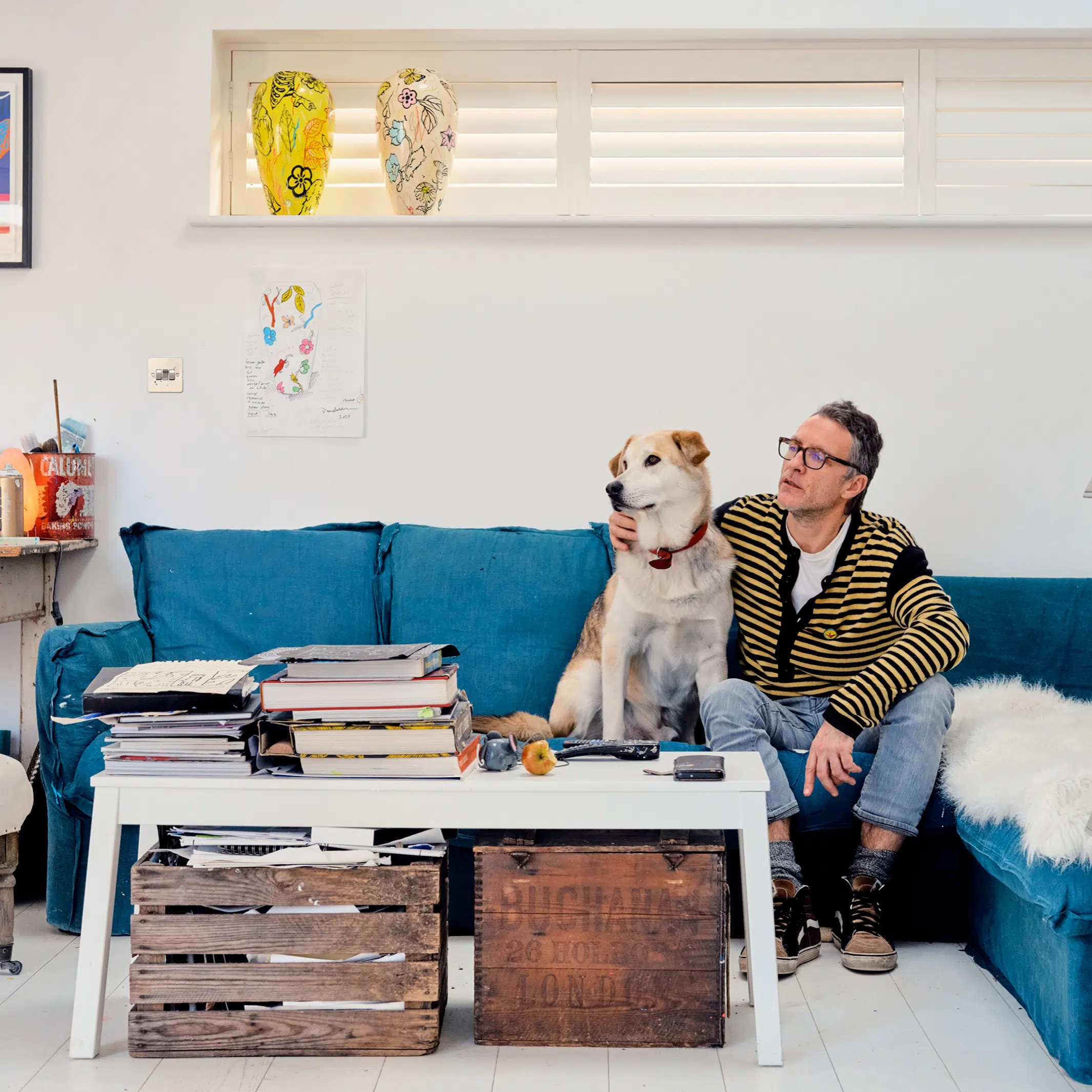 Artist, Dan Baldwin at his studio
