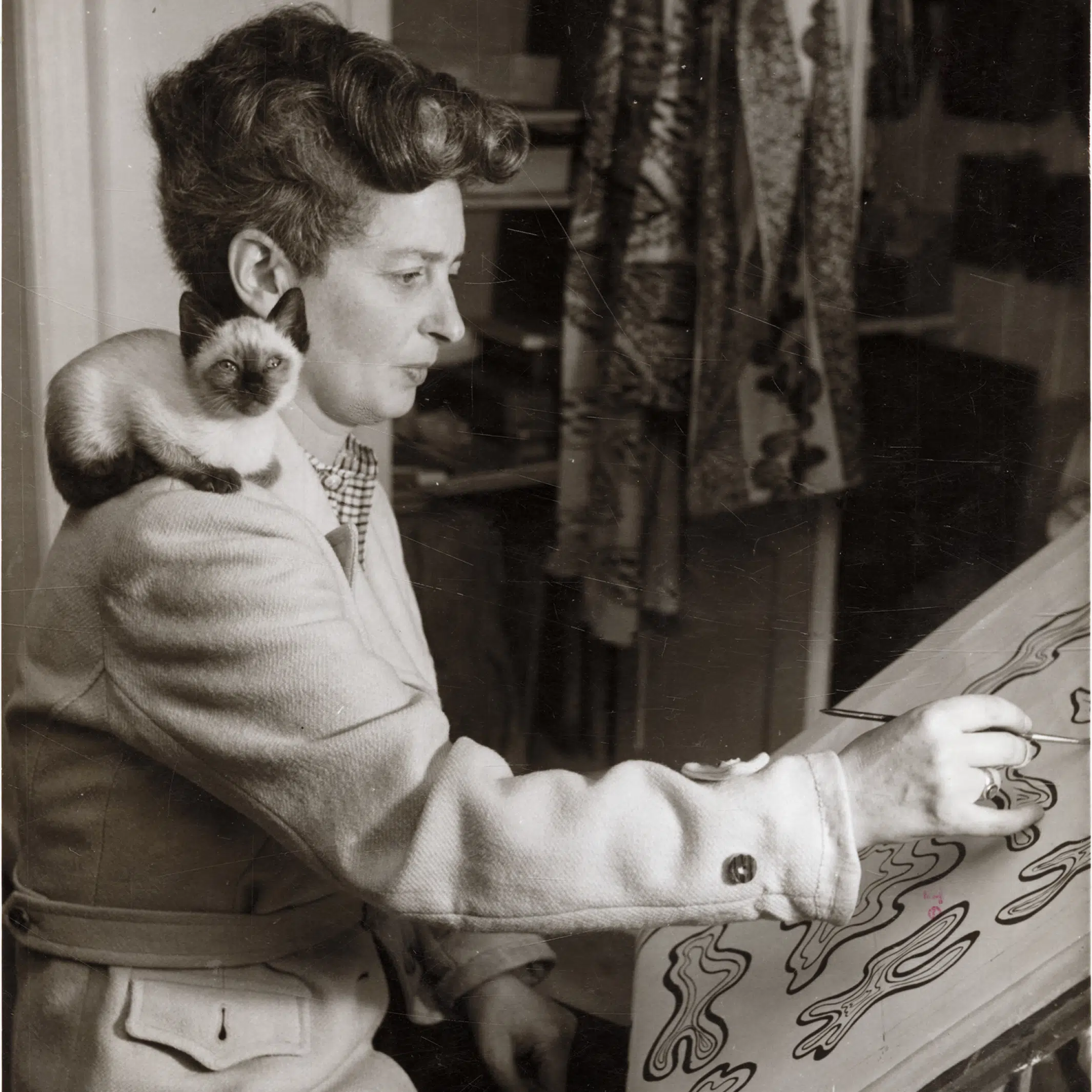 Enid Marx and cat